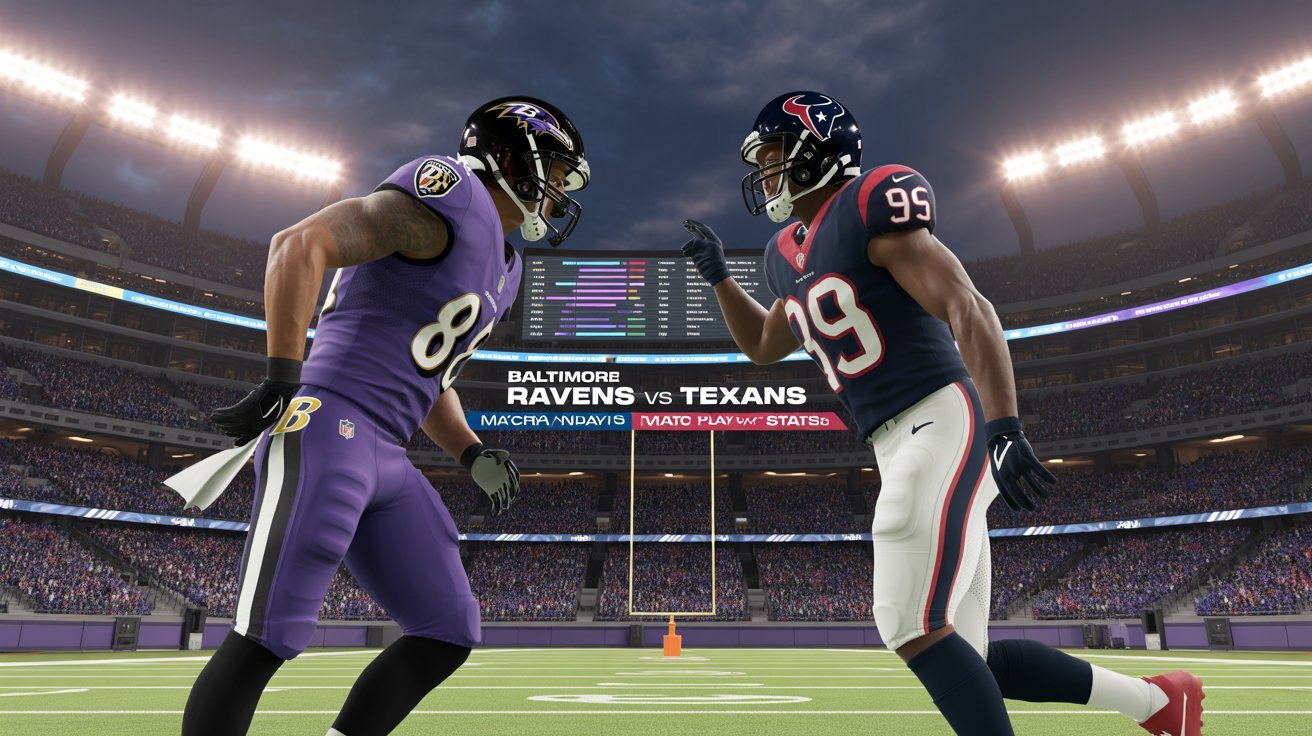 Baltimore Ravens vs Texans Match Player Stats