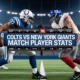 Colts vs New York Giants Match Player Stats