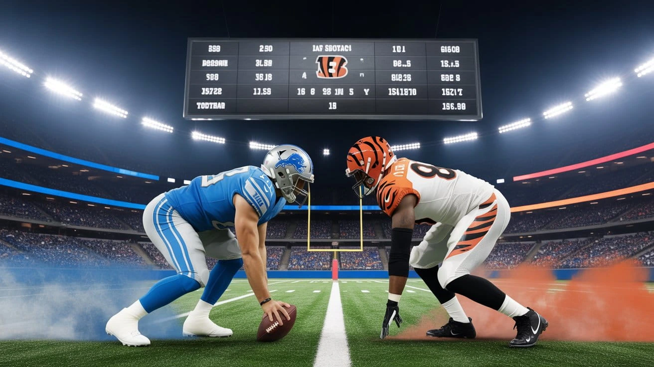 Detroit Lions vs Bengals Match Player Stats