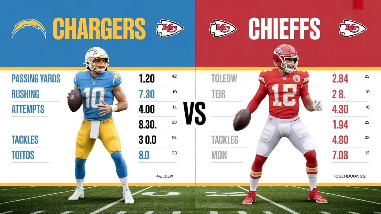 Los Angeles Chargers vs Kansas City Chiefs Match Player Stats