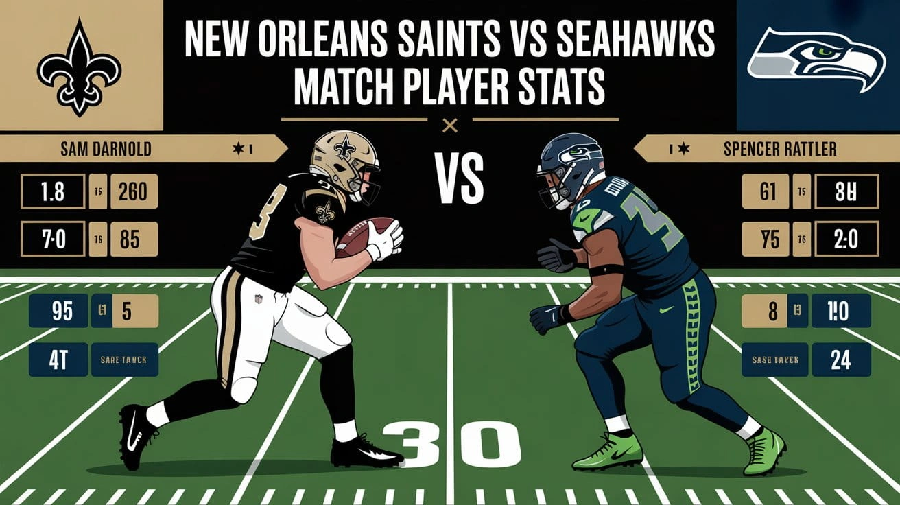 New Orleans Saints vs Seahawks Match Player Stats