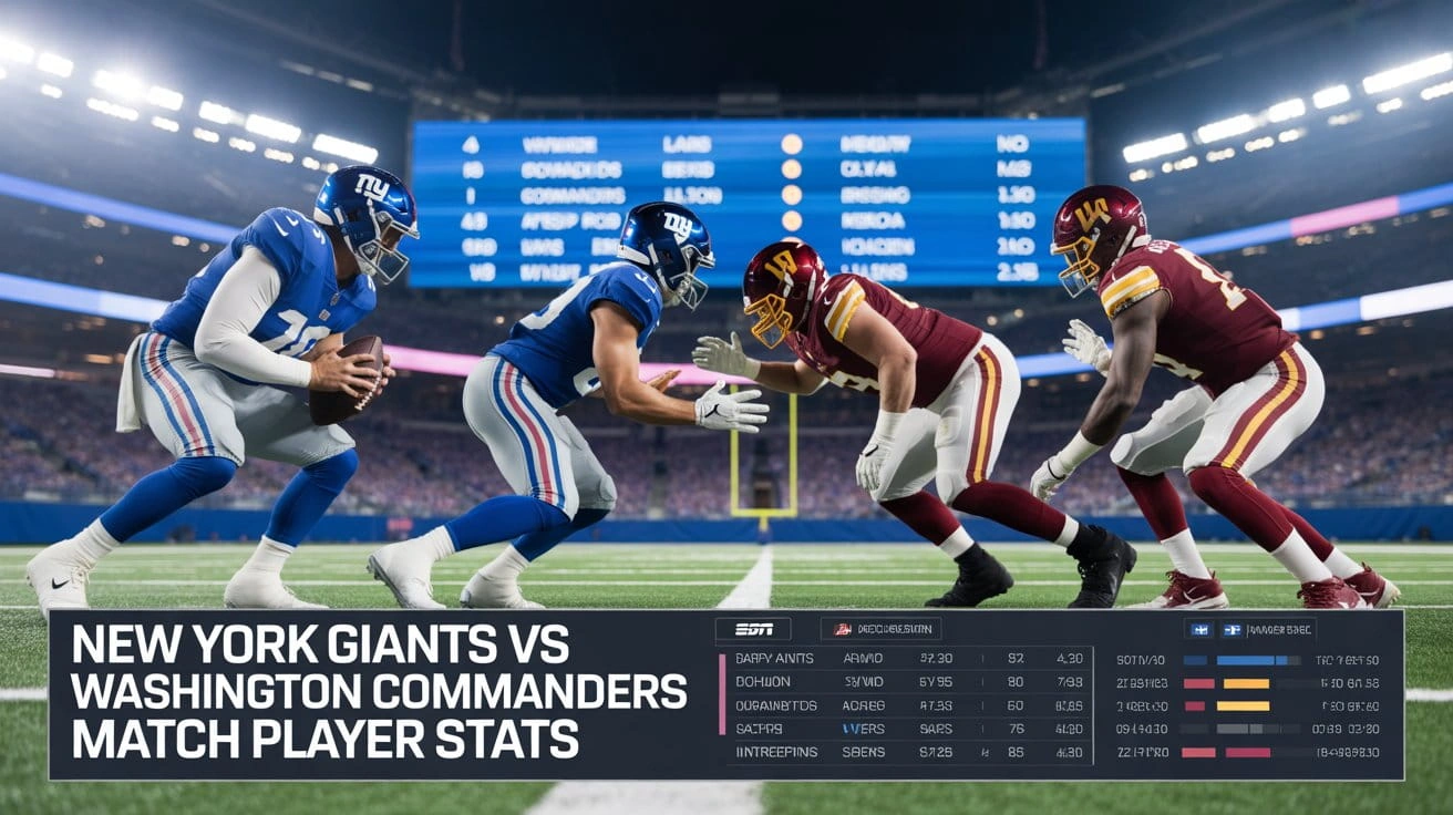 new york giants vs washington commanders match player stats