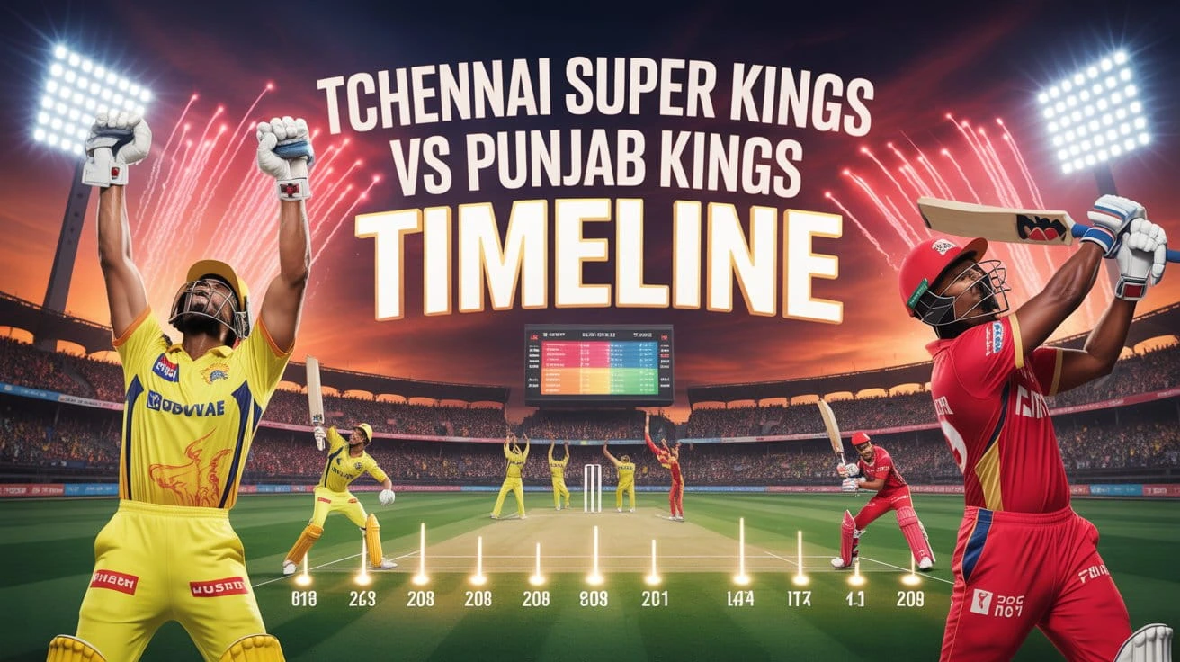 tchennai super kings vs punjab kings timeline